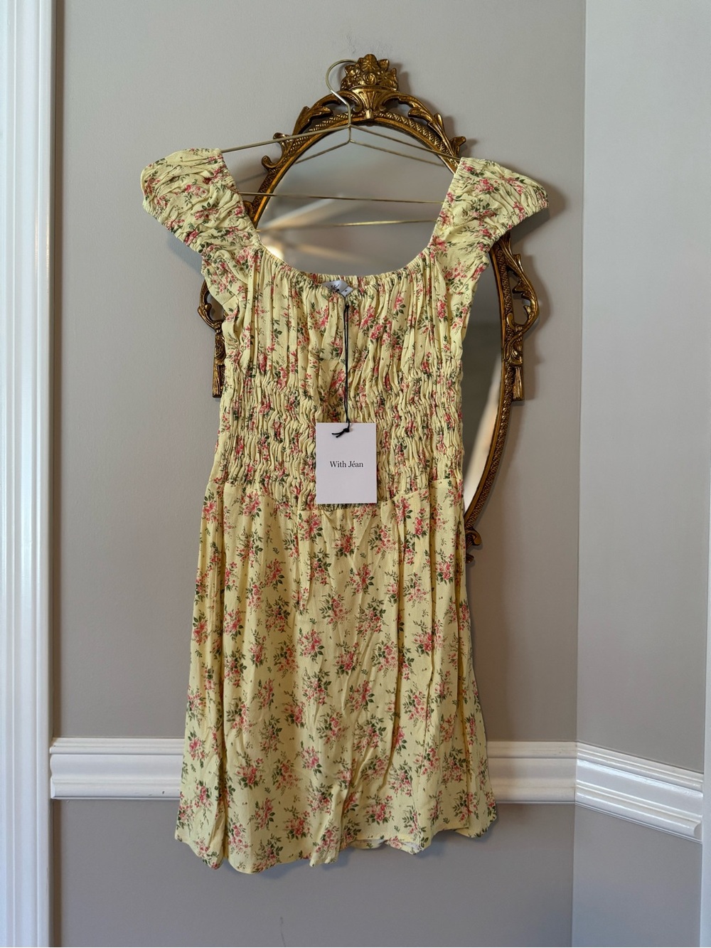 With Jean Yellow Floral Mini Dress